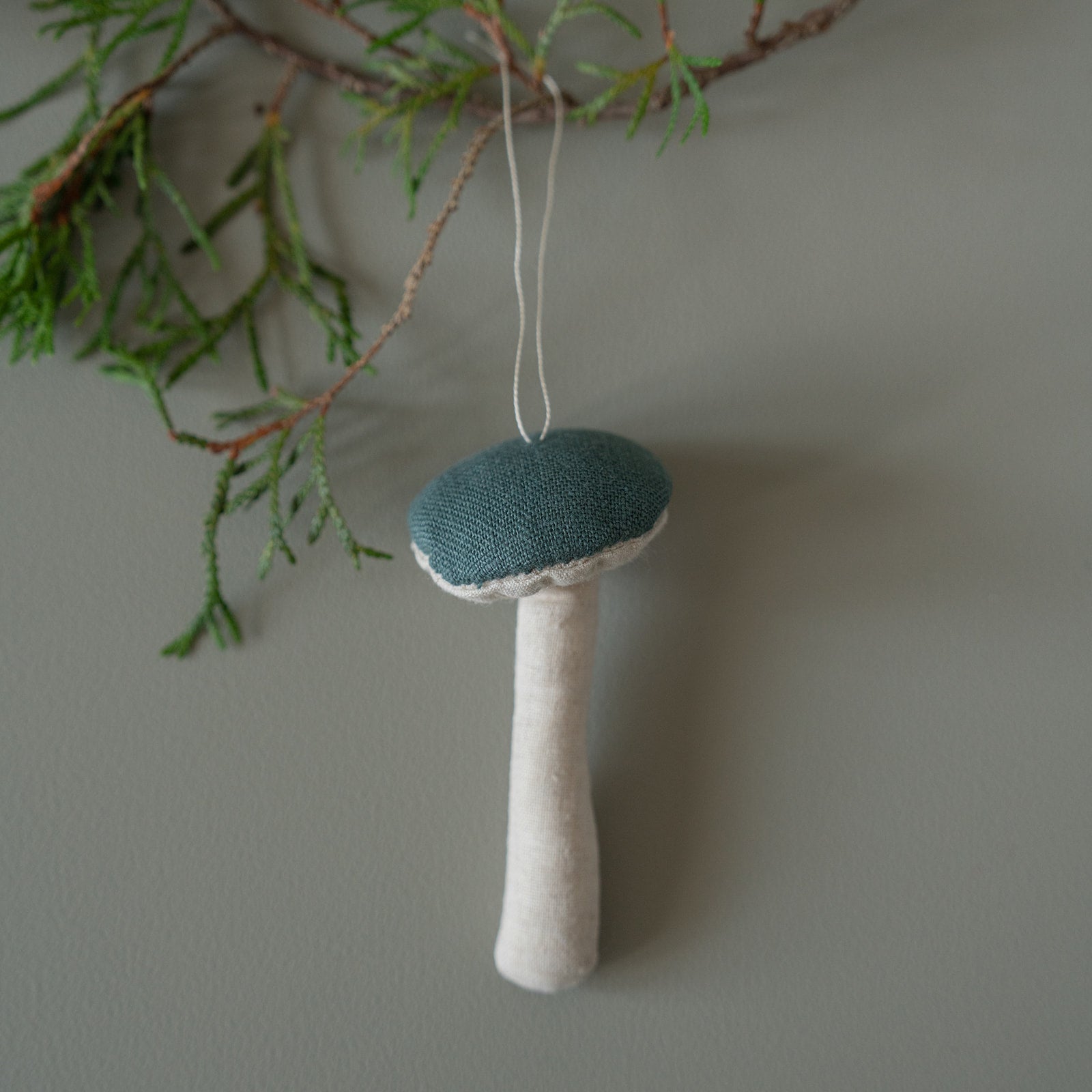 Linen Fabric Mushroom Ornament