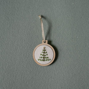Hand embroidered holiday ornament
