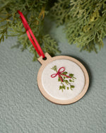 Load image into Gallery viewer, Hand embroidered holiday ornament
