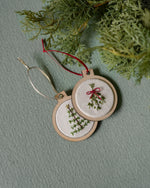 Load image into Gallery viewer, Hand embroidered holiday ornament
