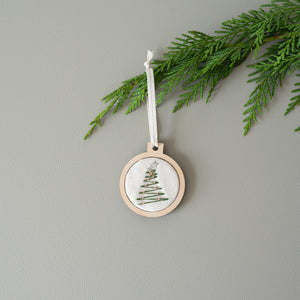 Hand embroidered holiday ornament