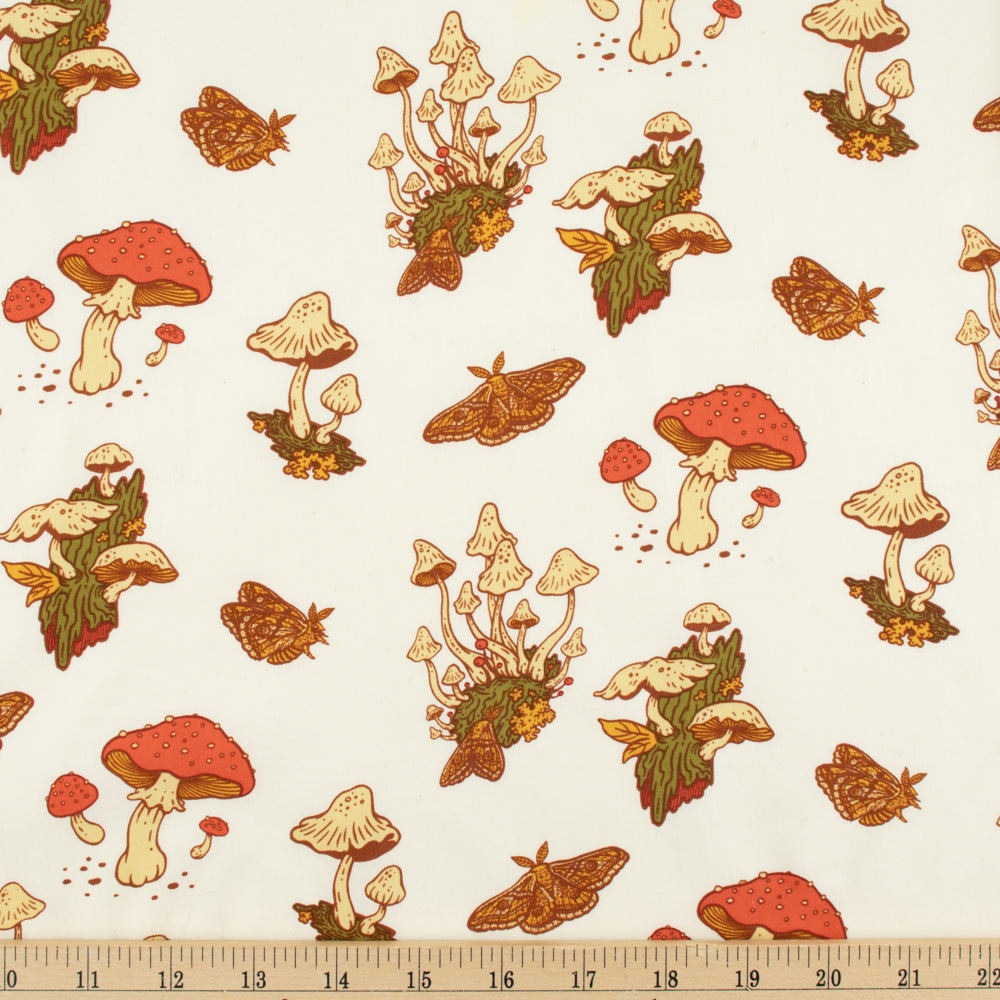 Mushrooms Cream by Birch Fabrics  - Organic Cotton Poplin