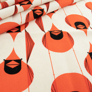 Giant Cardinal Stagger Birch Fabrics  - Organic Cotton Canvas
